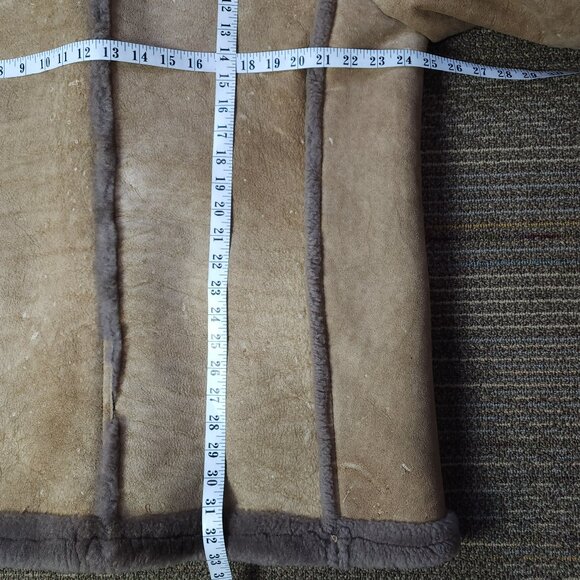 Vintage 80s Sawyer Sheepskin Shearling Leather Coat (XL-48) - Picture 11 of 12